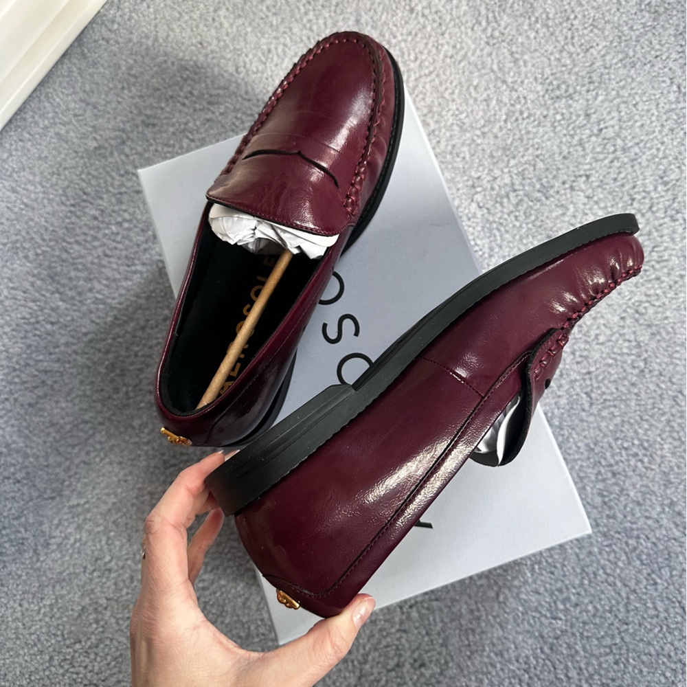 Vegan Burgundy Loafers - Picture 4 of 7